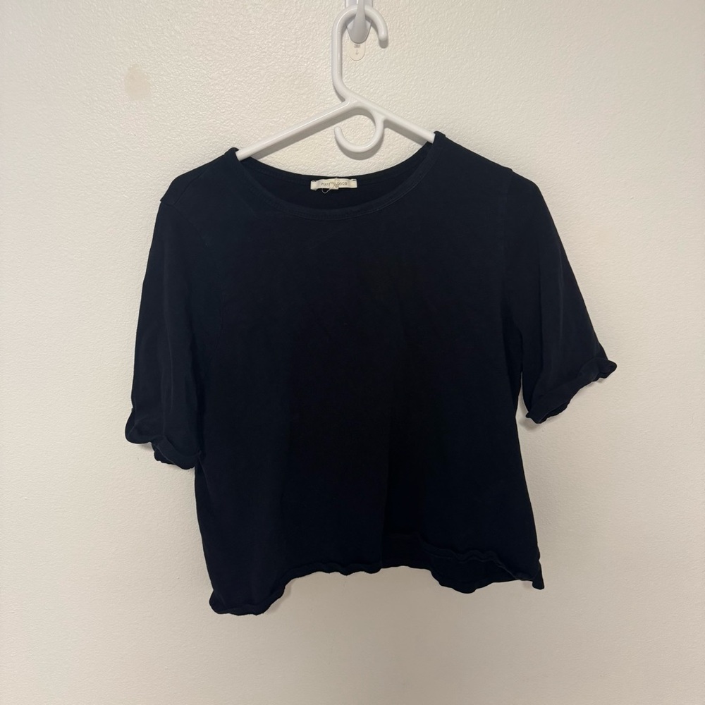 Elegant Black Short Sleeve Women's Top